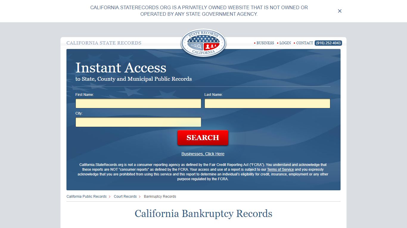 California Bankruptcy Records | StateRecords.org