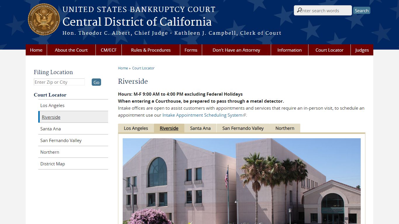 Riverside | Central District of California | United States Bankruptcy Court